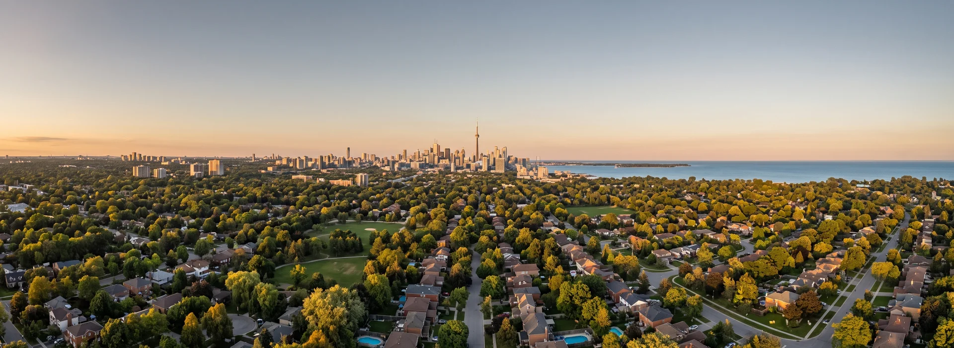 Toronto and GTA neighbourhoods at golden hour